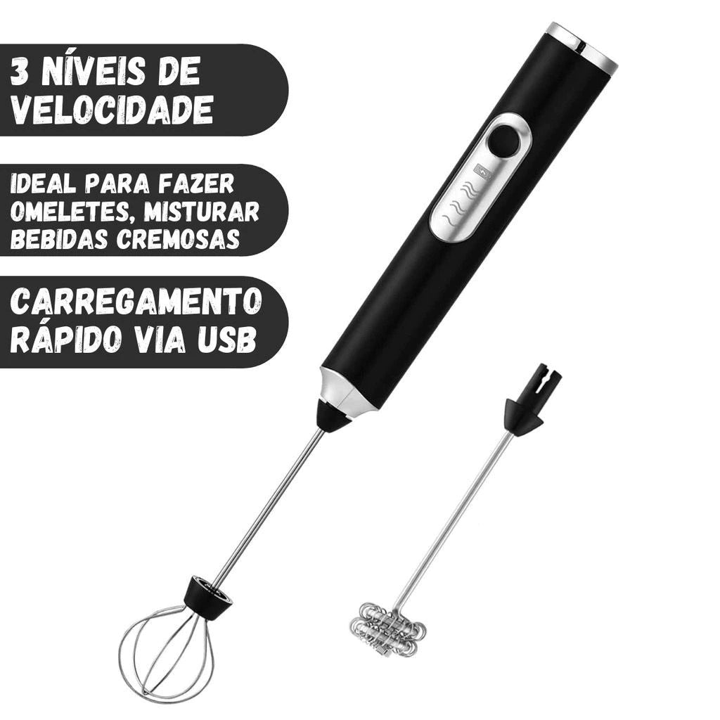 Mini Mixer Batedor 2 Em 1 Eletrico USB Recarregável