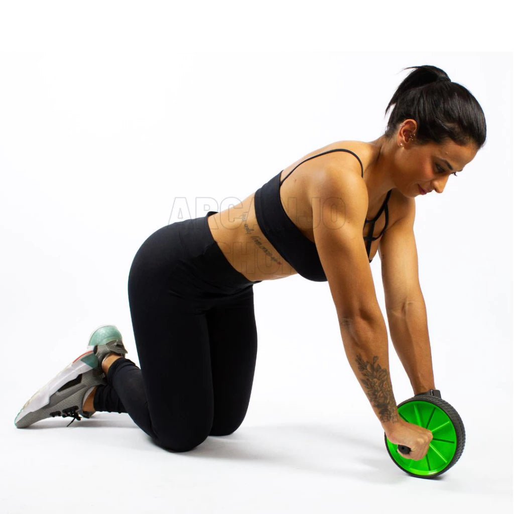 Roda Rolo Rodinha  Abdominal Dupla  Aparelho  Lombar Academia Exercícios
